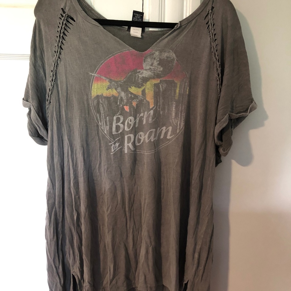 Torrid 'Born to Roam' Lace up tee